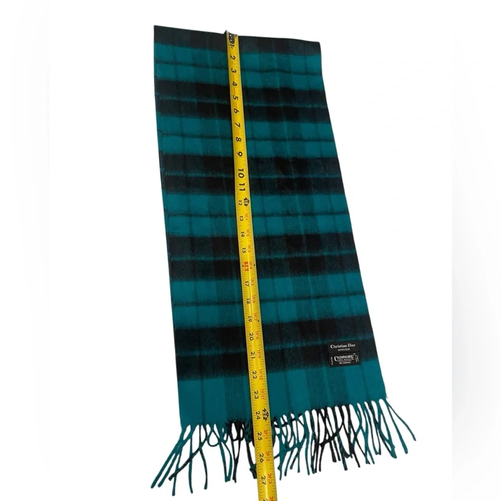 Christian Dior Vintage Cashmere Checkered Scarf Size: ONE SIZE